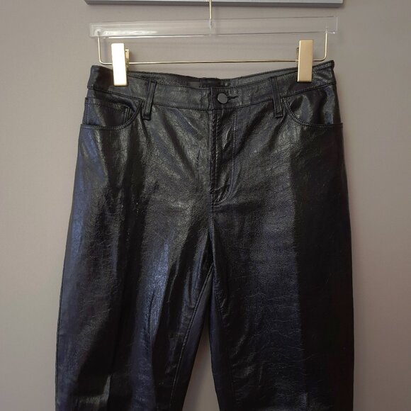 NWOT J Brand patent black lambskin leather cropped trousers, 31 - Picture 14 of 16